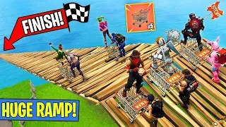 5 SHOPPING CARTS 1 HUGE RAMP RACE! (Fortnite FAILS & WINS #10)