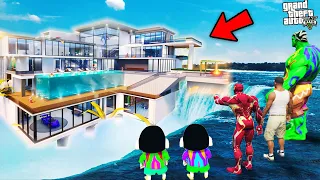 GTA 5 : Avengers Purchase Luxury Water Mansion Gift To Surprise Franklin in GTA 5 ! (GTA 5 mods)