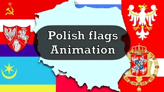 Historical Polish flags animation