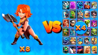 X8 VALKYRIE VS X4 CARDS | Clash Royale