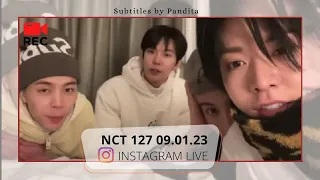 [SUB ESP| ENG| INDO] NCT 127 Mark Yuta Johnny Doyoung Instagram Live  09.01.23