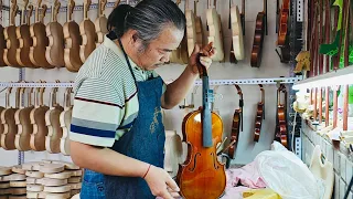 The process of making a violin by hand, a professional Chinese craftsman