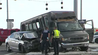 15 victims hospitalized after charter bus crash in east Bexar County