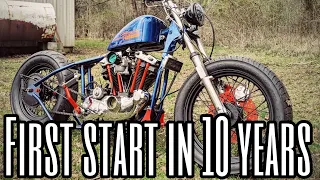1976 Harley Ironhead Sportster XLCH Hardtail Bobber First Start in 10 Years