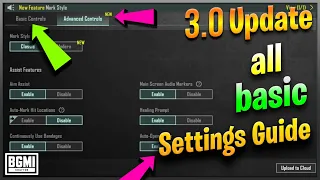 BGMI/PUBG Basic Settings New 3.0 Update|BGMI/PUBG New Settings|Guide|Battlegrounds Mobile India|