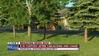 5 in custody after carjacking, police chase