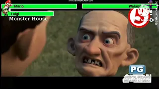 Monster House Mario Tagalog Mario vs Waluigi with healthbars