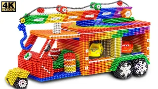 ASMR Video - How To Make Tuk Tuk Combined With Crane From Magnetic Balls (Satisfying) | Magnet Plus