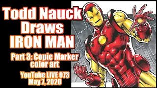 Drawing Iron Man (color art): Todd Nauck Art Livestream 073