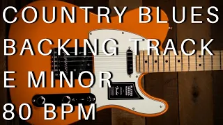 Country Blues Guitar Backing Track | E Minor (80 Bpm)