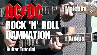 Guitar Tutorial - "Rock 'N' Roll Damnation" (AC/DC) With Tabs