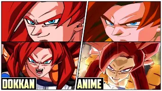 INT SSJ4 Gogeta DOKKAN VS ANIME COMPARISON