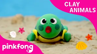 How to Make a Clay Turtle | Clay Animals | Arts and Crafts | Pinkfong Craft time for Children