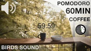 Pomodoro Timer 1 Hour - Birds Sound | Pomodoro Technique 60 10