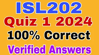 ISL202 Quiz 1 Spring 2024| Isl202 Quiz 1 2024| Isl202 Quiz no 1 solution 2024