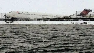 Airliner skids off La Guardia runway as winter storm hits US