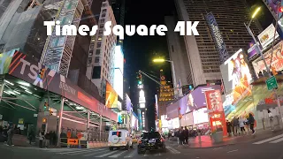 Driving Downtown - Times Square 4K - New York City 4K USA - Driving thru Times Square