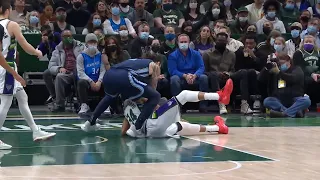 Giannis injured his knee and Stevens Adams immediately went to pick him up🙏