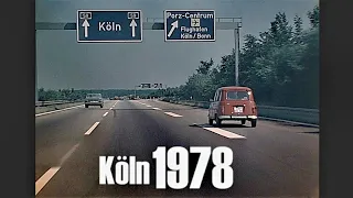 Köln 1978 - Autofahrt über die A59 bei Porz - Flughafenautobahn