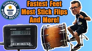 I Attempt 9 MORE Guinness World Records (Fastest Bass Drum, Most Stick Flips, and More!)