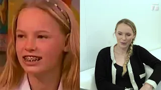 Caroline Wozniacki reacts to her teenage self