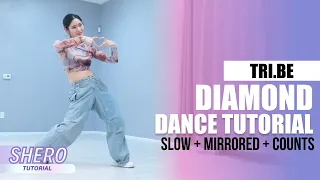 TRI.BE (트라이비) - “Diamond" Dance Tutorial (Slow + Mirrored + Counts) | SHERO