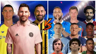 Miami Messi, Nassr Ronaldo, Ittihad Benzema 🆚 LEGENDS (Neymar Mbappe Salah Maradona Pele) 🔥💪