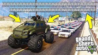 GTA 5 МОДЫ 129 ЗВЁЗД РОЗЫСКА !! ГАНГСТЕР УГНАЛ ВОЕННЫЙ БИГФУТ И УСТРОИЛ ПОГОНЮ ОТ ГЛУПЫХ КОПОВ..