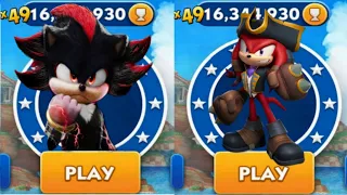 Sonic Dash -  Sir Shadow VS Captain Knuckles _ Movie Sonic vs All Bosses Zazz Eggman