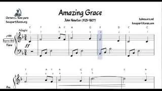 Amazing Grace Easy Sheet Music for Piano Beginners