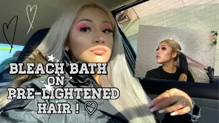 How to bleach bath on pre lightened hair 2020 | How to platinum blonde hair at home