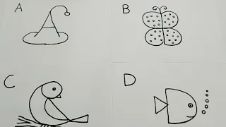 ABCD Drawing easy | Alphabets drawing for kids | Learn alphabets drawing