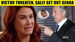 CBS Young And The Restless Victor threatens and asks Sally to leave Genoa and return peace to Newman