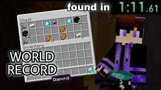 Minecraft 1.18 Speedrun [1:11] (World Record) Finding Diamond Speedrun - MCPE