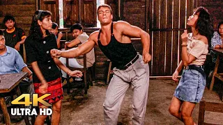 Drunk Kurt Sloane dances in a bar and fights with the locals. Kickboxer