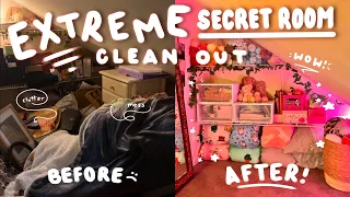 EXTREME SECRET ROOM CLEAN OUT! clean, declutter and reorganise my space  🧼🧹(satisfying + motivating)