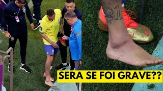 Neymar sai de campo chorando com dores no tornozelo em estreia da Seleção na Copa