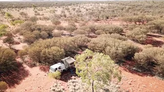 Camping At Len Beadell Marker, Warren Creek NT - Drone Footage