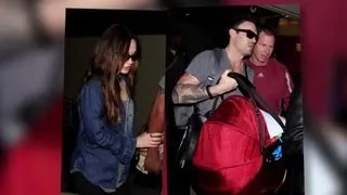 Megan Fox and Brian Austin Green Arrive Home From Brazil Trip With Baby Noah - Splash News