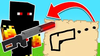 CAZADOR vs FUGITIVO con DIBUJOS en MINECRAFT