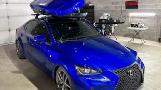 Wrapping a Thule roof box.