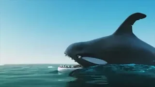 Funny Commercial penguins & shark