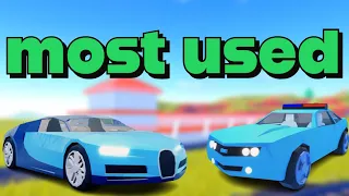 Top 10 Most Used Vehicles! | Roblox Jailbreak