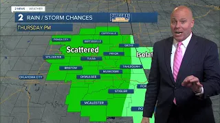 Chances for showers and storms to go up Thursday