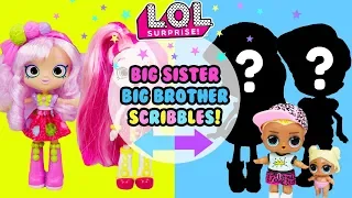 LOL SURPRISE Big Sister & Big Brother Scribbles DIY 2 Makeovers in 1 Big Sister Show