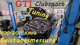 VW Golf 8 GTI Clubsport Test // Chiptuning // Leistungsmessung // 100-200 Km/h Dragy GPS