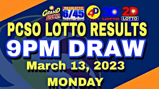 9:00 PM Lotto Result Today - March 13, 2023