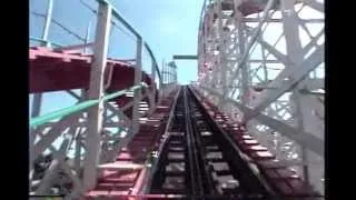 POV of Giant Dipper at Belmont Park in San Diego.