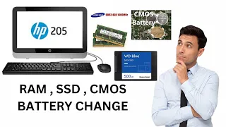 Hp 205 all in one G1 business upgrade option || RAM upgrade || SSD upgrade || Cmos battery Replace