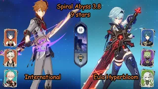 C0 Childe International & C0 Eula Hyperbloom - 3.8 Spiral Abyss Floor 12 9 stars | Genshin Impact